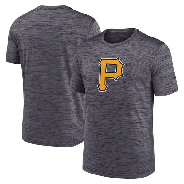 Men's Pittsburgh Pirates Gray Team Logo Velocity Performance T-Shirt
